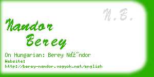 nandor berey business card